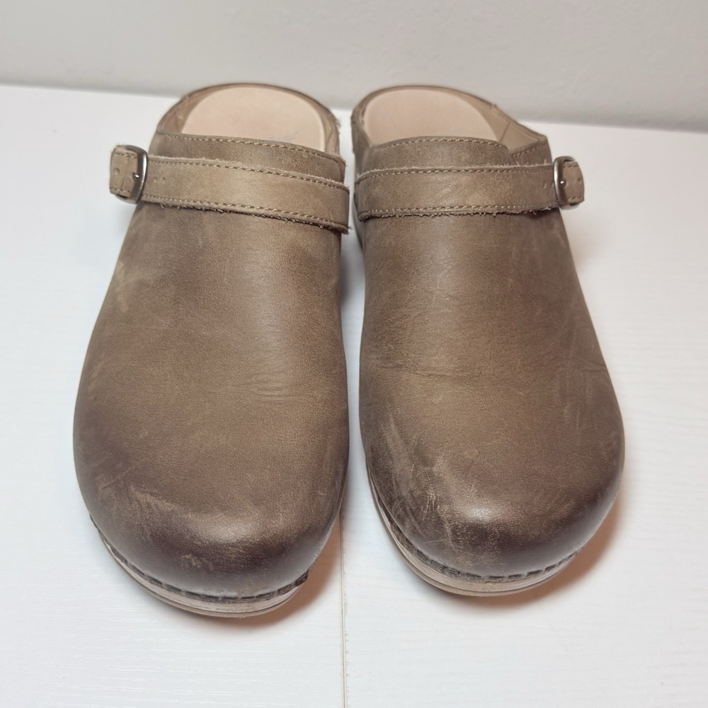 Dansko Berry Mushroom Burnished Nubuck Leather Convertible Clog Mule Sz 38 US 8 - Picture 11 of 11